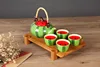 Tetera de cerámica hervidores taza de té juego de tazas para té de sandía (una maceta 4 tazas) (sin bandeja) ► Foto 2/3