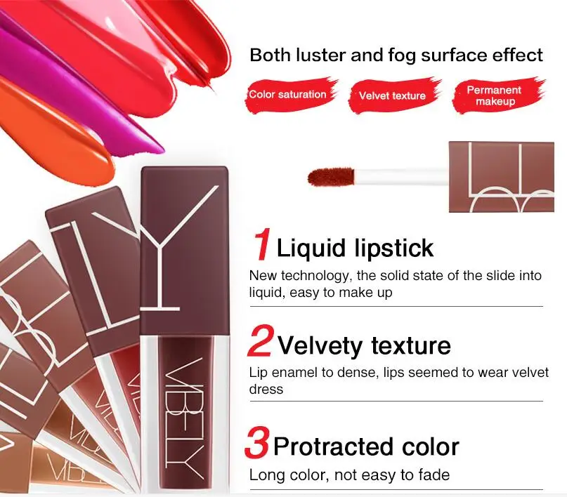 Продажа Матовая Nude Lip Gloss длительное губ Stick Водонепроницаемый блеск для губ