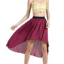 Акция Женская эластичная талия нерегулярная миди-юбка из шифона Женская Плюс Размер 3XS-8XL шифоновый подол разной длины юбка ласточкин хвост