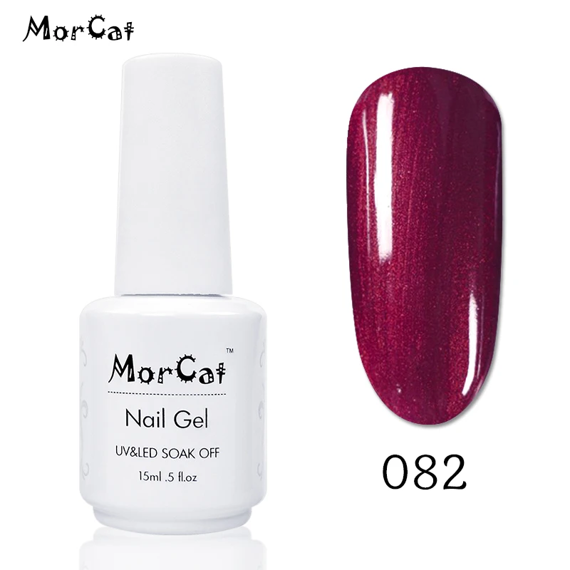 Morcat УФ-гель для ногтей темно-серого цвета Цвет био-Гели Soak Off Гель-лак для ногтей, УФ-полуперманентный лак 15 мл Гель-лак для полировки ногтей Лаки - Цвет: 082