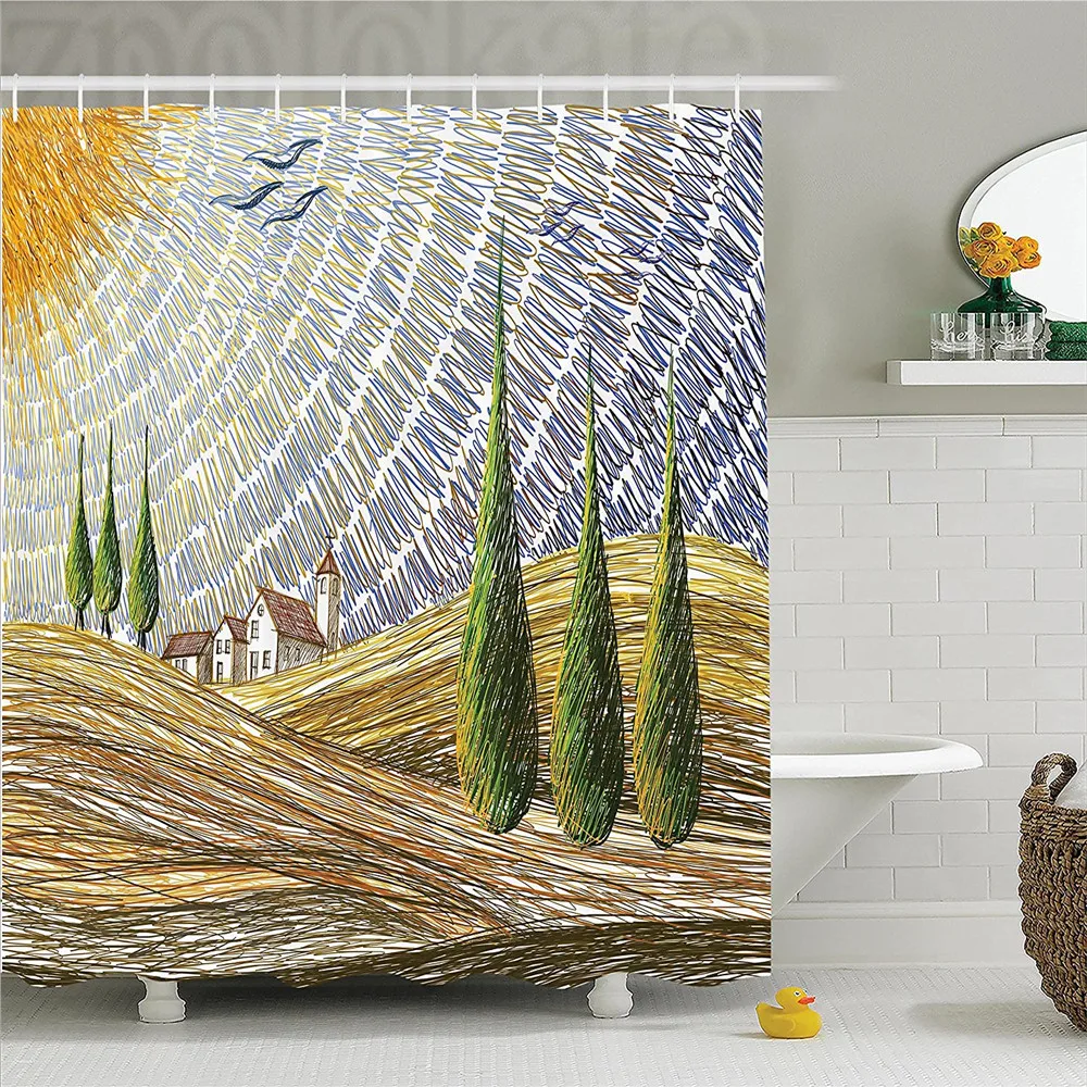 Tuscan Van Gogh стиль Итальянская долина сельские поля с европейскими пейзажами