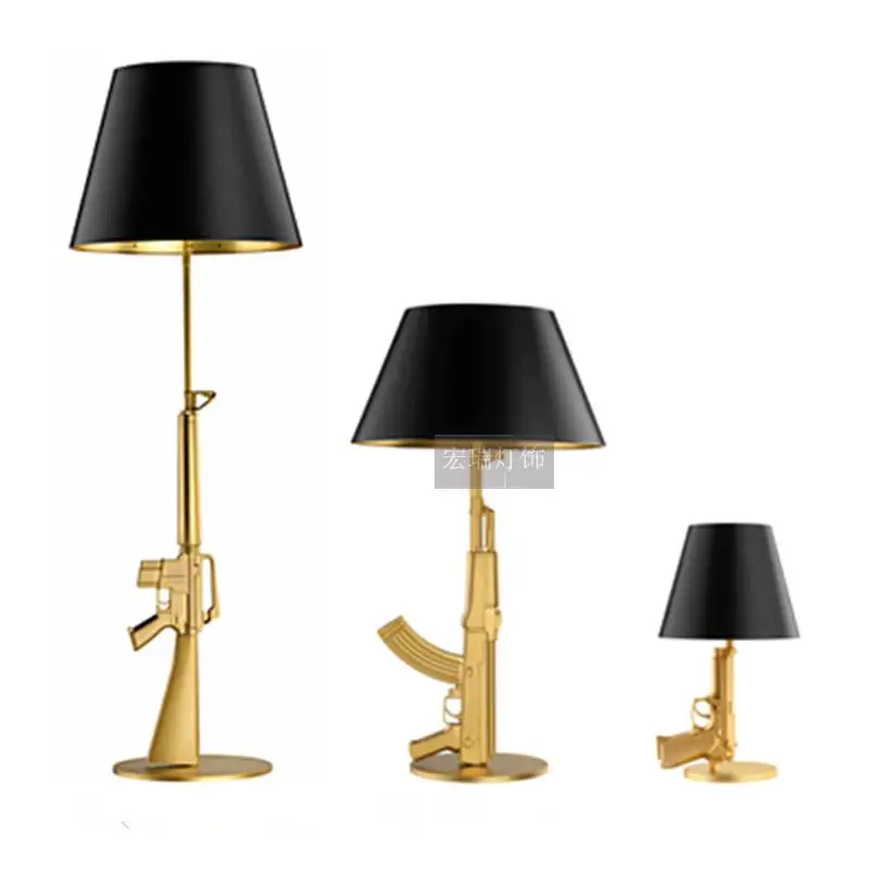 Скандинавское золото AK47 настольные лампы для детской комнаты светильники домашний Лофт Декор настольная лампа для спальни прикроватная лампа из смолы светодиодный Настольный светильник