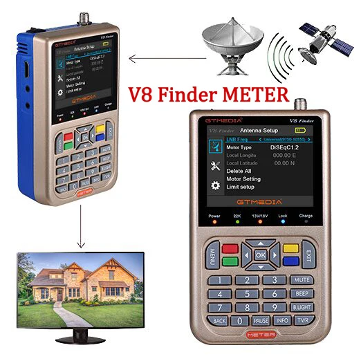 

GTMEDIA/Freesat V8 Finder Meter DVB-S2/S2X Digital Satellite Finder High Definition Sat Finder Satellite Meter Satfinder 1080P