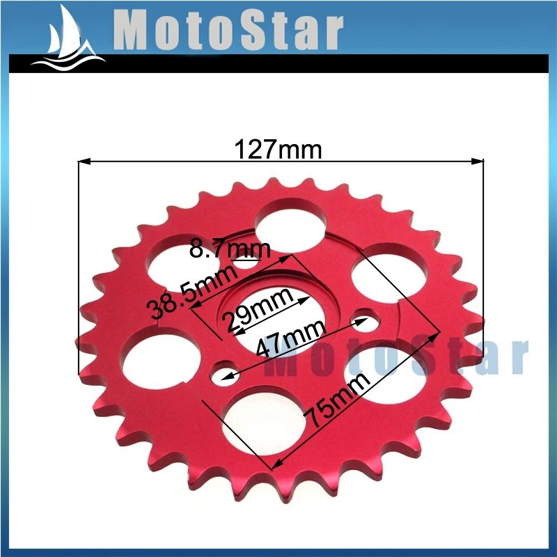 Красный с ЧПУ 420 30 зуб заднее зубчатое колесо для цепи для Honda Z50A Z50 Z50R Z50J обезьяна велосипед