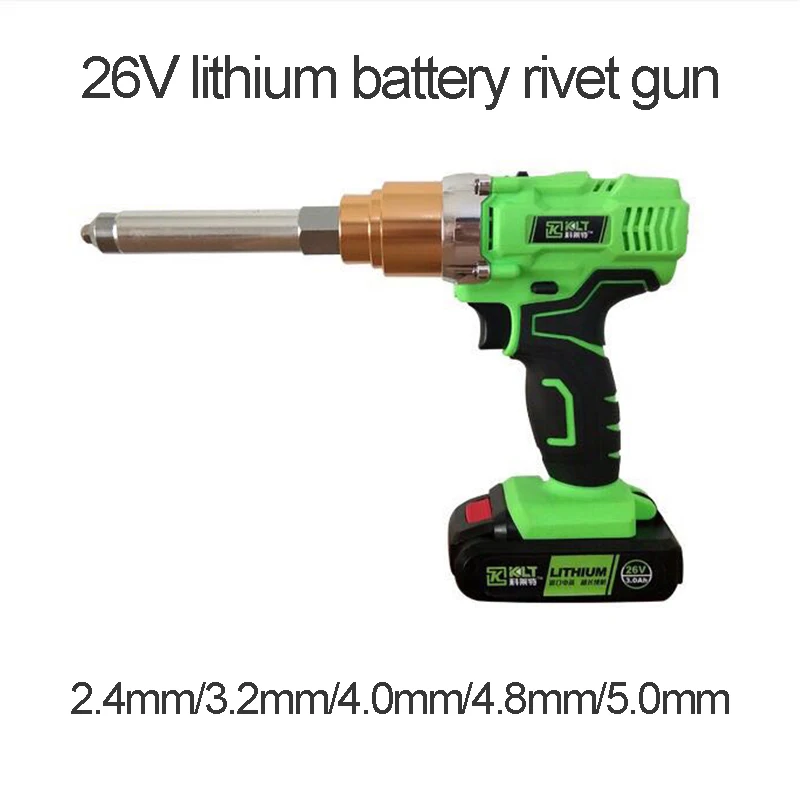 

26v portable cordless electric rivet gun rechargeable riveter battery riveting tool pull rivet nut tool