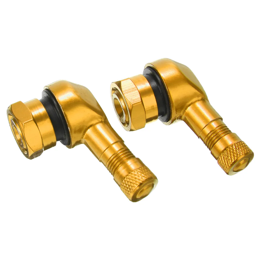 Mayitr 2pcs Aluminum Alloy Motorcycle 90 Degree Wheel Tire Tubeless Valve Stem Cap Aluminum For Scooter Dirt Bike