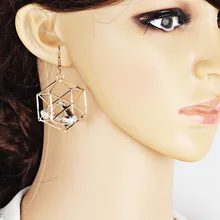 

Rhinestone Earrings Big Large Rhinestone Dangle Dangling Geometric for Women Bridal Simple Style Party Handmade Earrings Aretes