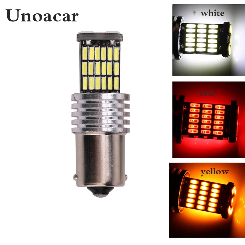 1X Canbus без ошибок 1156 P21W BA15S 1157 45SMD 4014 светодиодный светильник для автомобиля