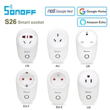 Sonoff S26 основные WiFi умная розетка AU/CN/EU/UK/US беспроводной штекер умный дом розетки работать с Alexa Google