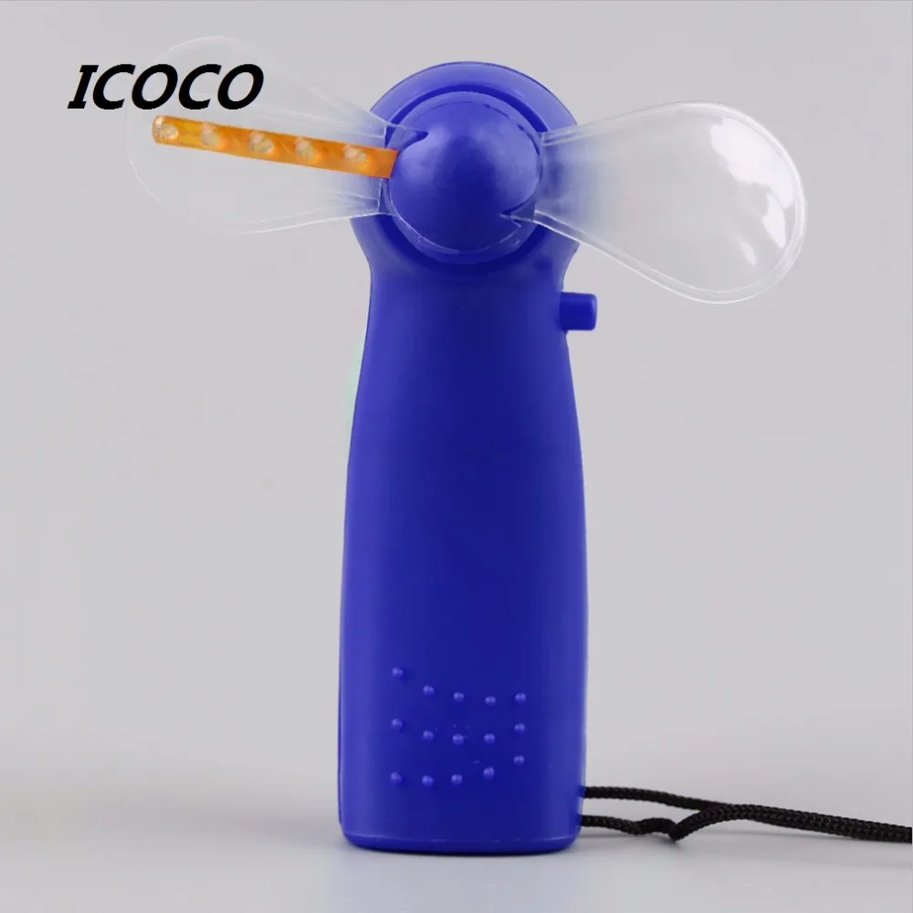 Por Cooling Fan For Bedroom Portable Handheld Cooling Fan Colorful Led Mini Light Battery W Strap Kids Bedroom Atmosphere