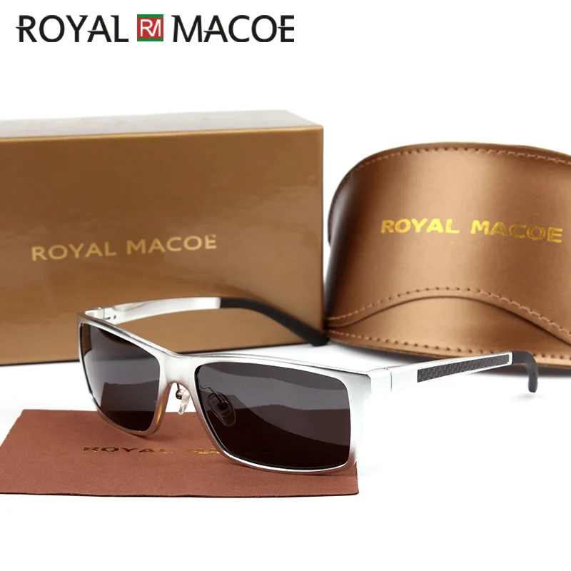 Солнцезащитные очки ROYAL MACOE Мужские поляризационные зеркальные в алюминиево