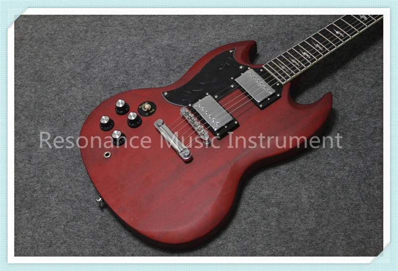 

China OEM Custom Shop Cherry Matte Finish Angus Yang Lefty Suneye SG Electric Guitarra Left Handed Guitar For Sale