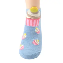 Модные женские укороченные носки хлопок кекс Леди Короткие дышащие носки нескользящие и удобные