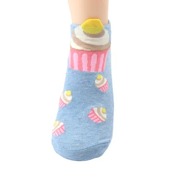 

Fashion Women Low Cut Ankle Socks Cotton Cupcake Lady Boat Socks Breathable Anti-skid And Comfortable
