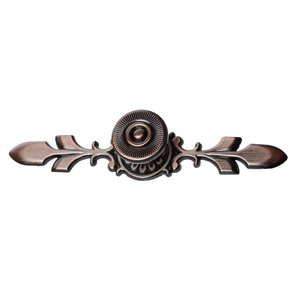 Zinc Based Alloy Drawer Handles Pulls Knobs Cabinet Furniture Hardware Fleur-De-Lis Antique Bronze 12.1x2.4cm 2.5x0.8cm, 1 Set