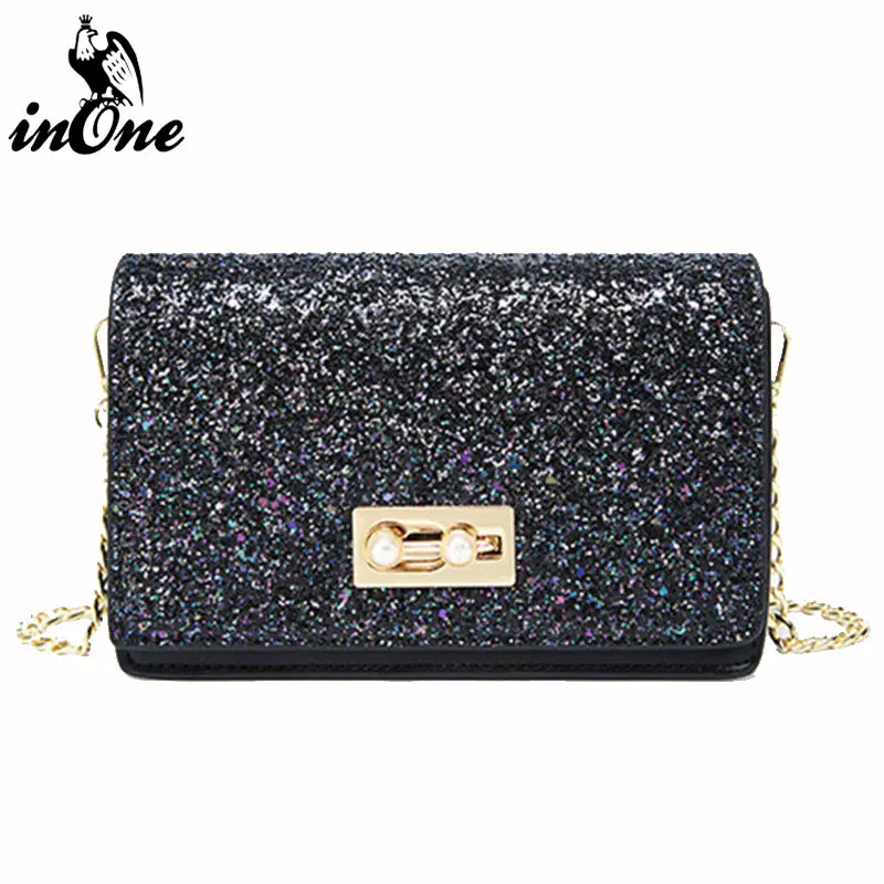

Matallic Sequins Vegan Leather Crossbody Shoulder Messenger Bags For Women 2019 Bolsa Feminina Cymka Purses and Handbags GG Bag