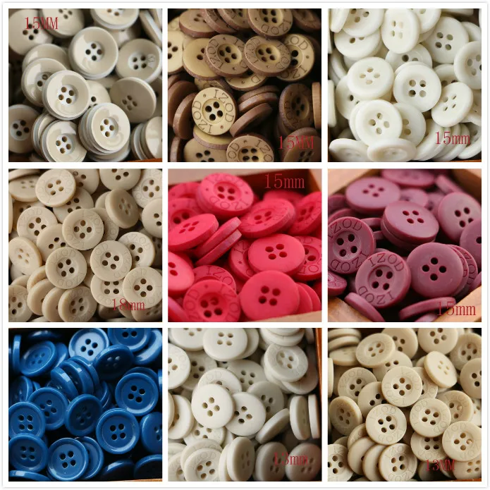 

15MM 15pcs Mixed Small Buttons Lot for Sewing Fasteners Scrapbooking and DIY Handmade Craft with Different Color and Style