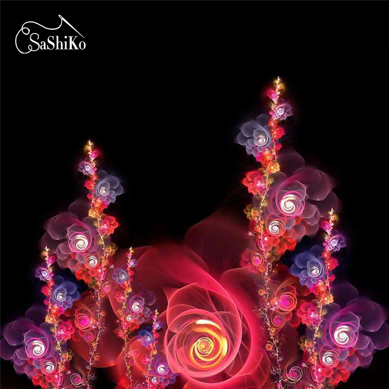 

Sashiko 100% Full DIY 5D Diamond Flower Stitch Diamond Embroidery Patterns rhinestones Diamond Mosaic