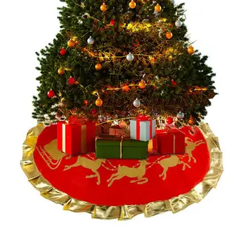 

New Christmas Tree Skirt Christmas Decorations Christmas Tree Milu Deer Pull Car Snow Patter Tree Skirt Christmas Supplies