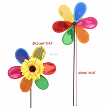 Блёстки Подсолнух садовая ветряная мельница ветер Спиннер окна домашний двор Декор Детская игрушка MAY07 Прямая поставка