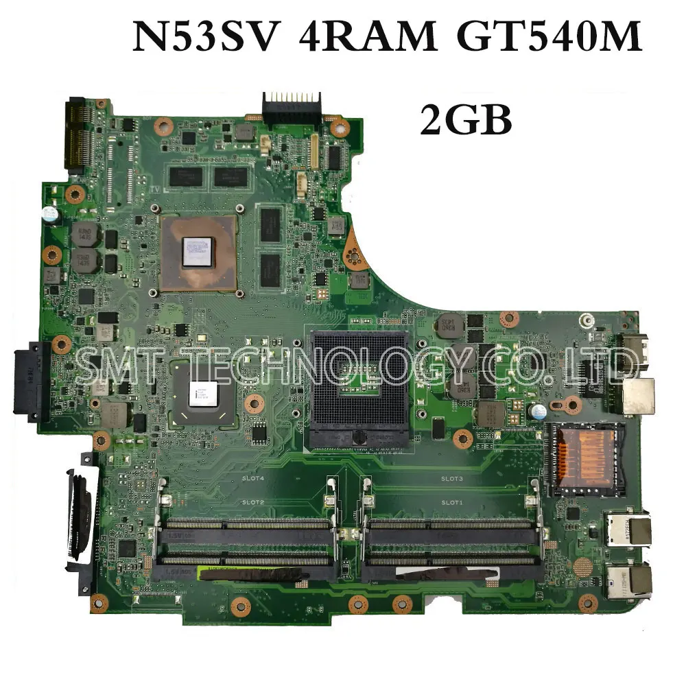 Original for ASUS N53SV Motherboard N53S N53SN N53SM With 4 RAM SLOT GT540M 2GB Fully Tested Perfect g41 motherboard fully integrated core 775 cpu ddr3 ram belt 4 vxd ide usb 100% tested perfect quality