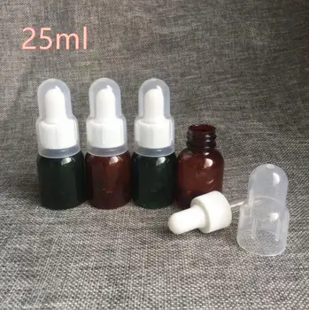 

25 ml Plastic dropper bottle in around with squeeze inserted dropper Essence Essential Oil Empty Bottle 300pcs/lot