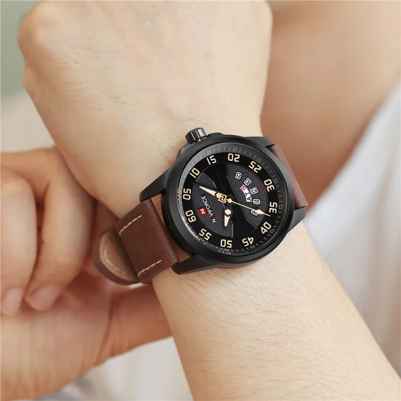 Часы наручные NAVIFORCE Мужские кварцевые спортивные брендовые Роскошные армейские