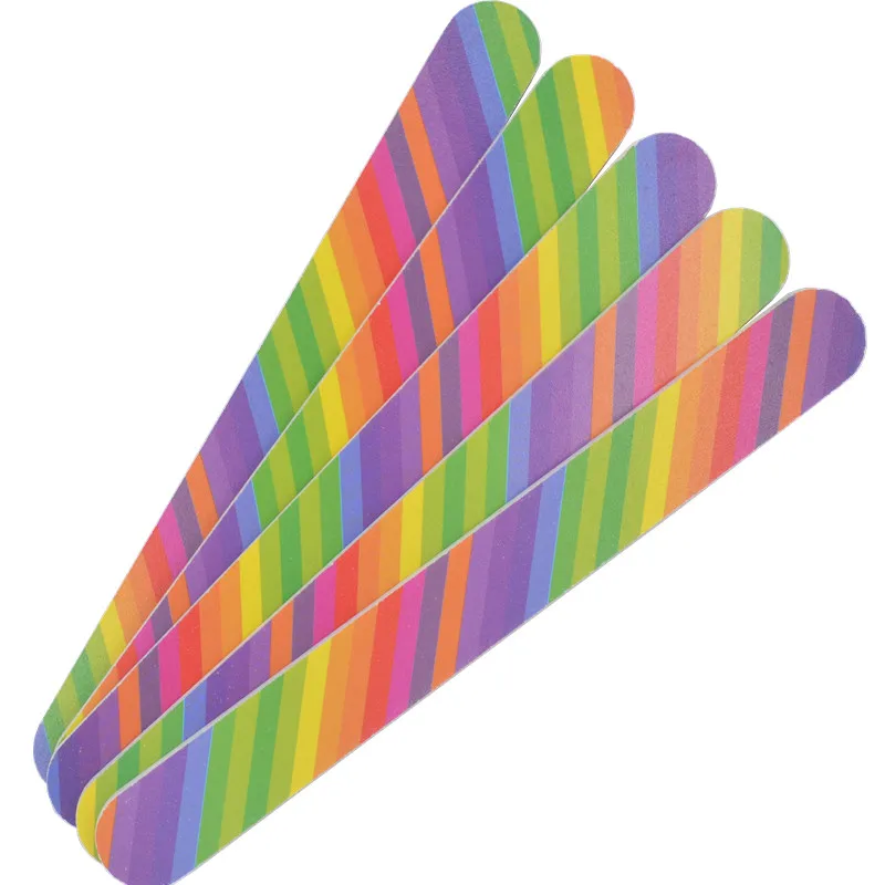 

Retail 1Pc 2-Side Rainbow Color Professional Nail File Tool, Nail Art Acrylic Polish Grind Sand File Block Buffer Manicure Tool