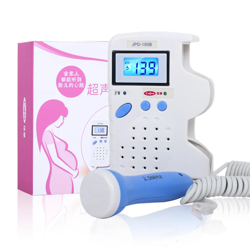 Cofoe Fetal Doppler Portable Household Pregnant Women Prenatal Baby Ultrasound Heartbeat Sound Monitor No Radiation Stethoscope doppler fetal heart monitor home pregnant women medical radiation to fetal heart stethoscope fetal fetal movement