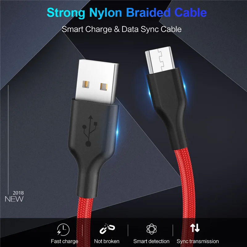 Micro USB кабель для Samsung Galxy S7 S6 зарядный Samsung/xiaomi/lenovo/huawei/HTC/Meizu Android мобильный телефон