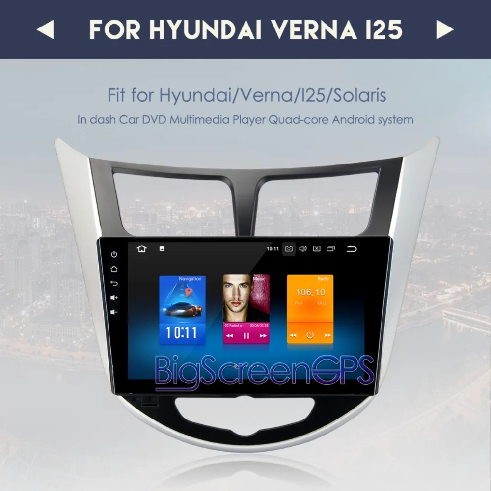 9 дюймов Восьмиядерный Android 8,0 игрок автомобиля gps Navi для hyundai Verna I25 2011- без DVD мультимедиа стерео Радио головного устройства