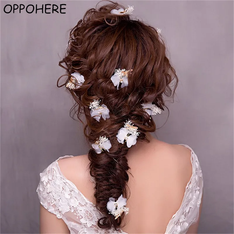 Popular Starry Sky Flower Dragonfly Wedding Bridal Pearl Hair Pins