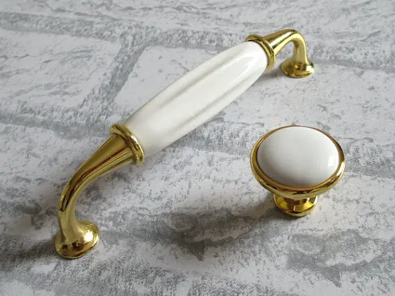 Melon Céramique Poignées de porte porcelaine Cuisine Poignées de Porte Placard Tirer Poignées