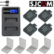 Batmax 4 шт. Новый SJCAM SJ4000 Батарея + ЖК-дисплей USB двойной Зарядное устройство для SJ4000 SJ5000 SJ6000 SJ7000 SJ8000 SJ9000 SJ M10 экшн-камер