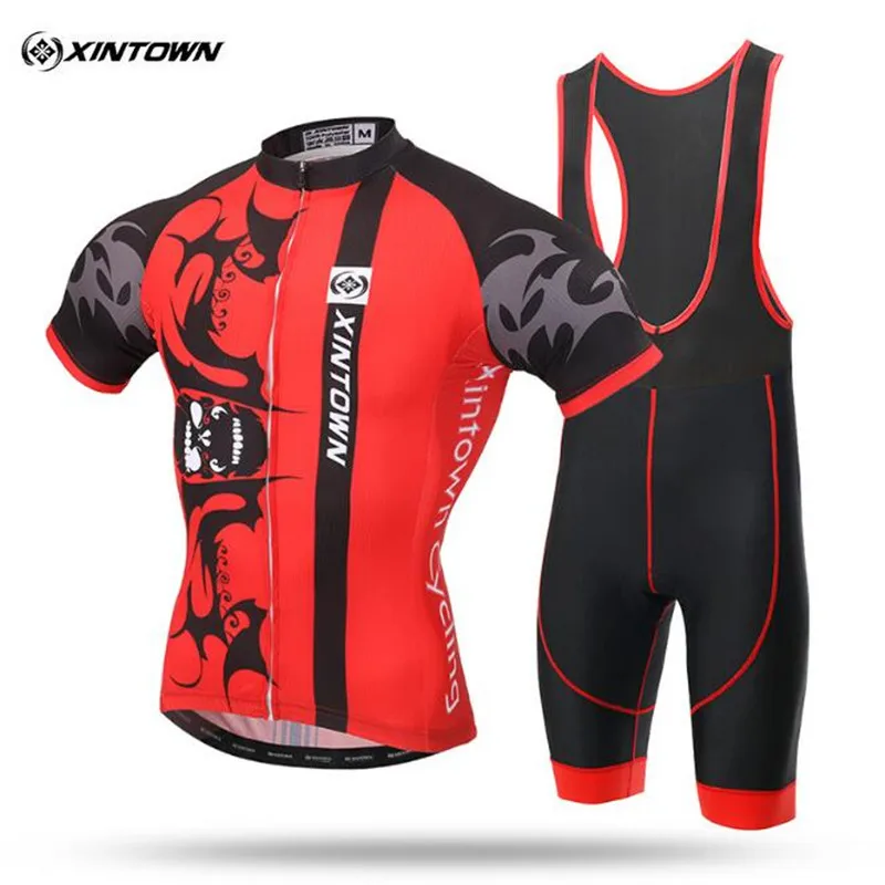 

XINTOWN Summer style white Red Cycling Clothing Breathable Mountian Bicycle Clothes Ropa Ciclismo Quick-Dry Cycling Jersey Sets