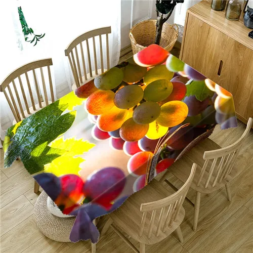 3D фрукты и овощи скатерть водонепроницаемый обеденный стол ткань тропические растения декоративная крышка стола прямоугольная Моющаяся - Цвет: 3