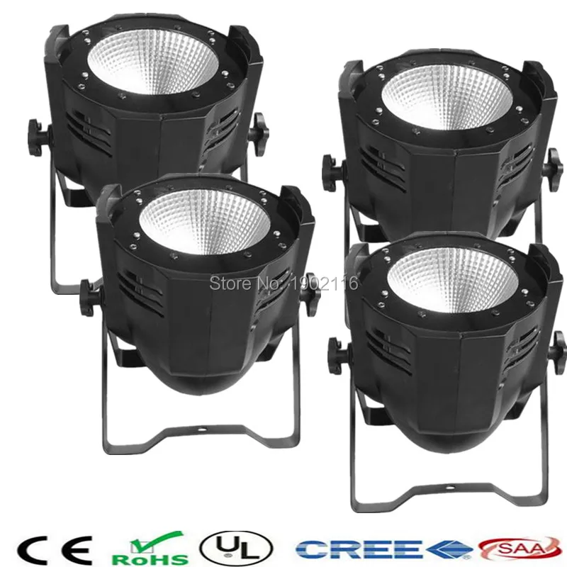 4pcs/lot 100W COB LED Par light /white and warm white Super Bright DJ Disco lighting /LED Xmas Party lights /DMX stage lighting