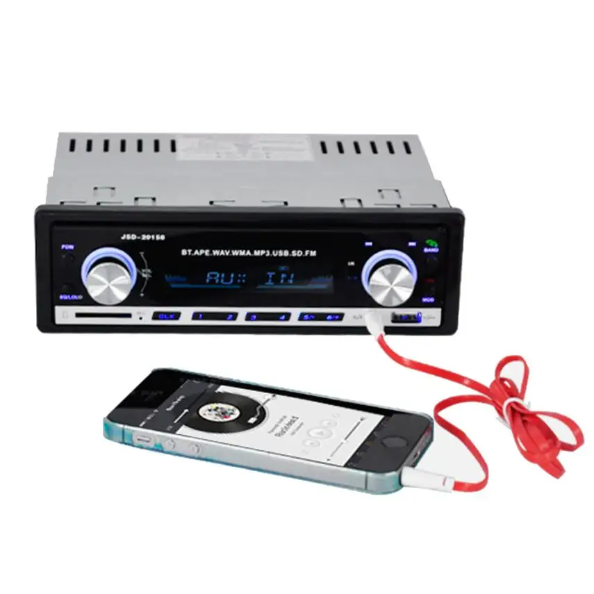 Автомобильный bluetooth стереонаушники в тире FM Aux вход приемник SD USB MP3 радио и высококачественный jul11