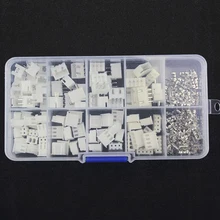 50pcs XH2P Kits 2.54mm 2pin 3pin 4pin Connectors Step Terminal Wire Connectors Adapter in Box Insulated Crimp Terminals Tools