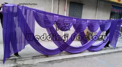 Ice Silk Swag драпировка подходит для 10ft * 20ft Банкетный фон занавес Бесплатная доставка Фиолетовый и золотой ярко розовый цвет можно выбрать