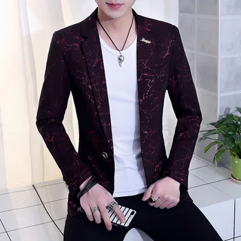 

2019 the spring and autumn period and the new men's leisure suit Jacquard suits young cultivate one's morality