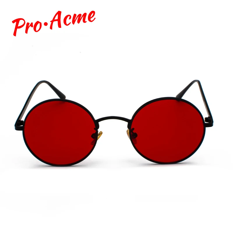 Pro Acme Готический стимпанк круглые красные Солнцезащитные очки Мужские Женские металлические очки Брендовые дизайнерские солнцезащитные очки UV400 защита CC1066