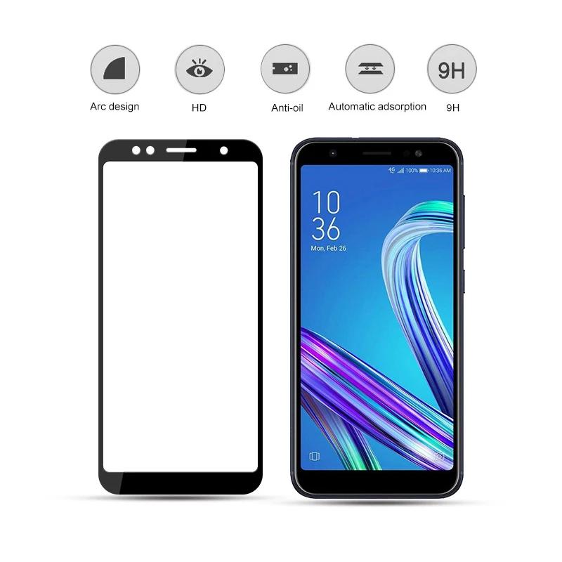 Закаленное стекло с полным покрытием для Asus Zenfone Max Pro M1 ZB602KL 4 ZC520KL 5 Z ZE620KL ZS620KL ZB555KL