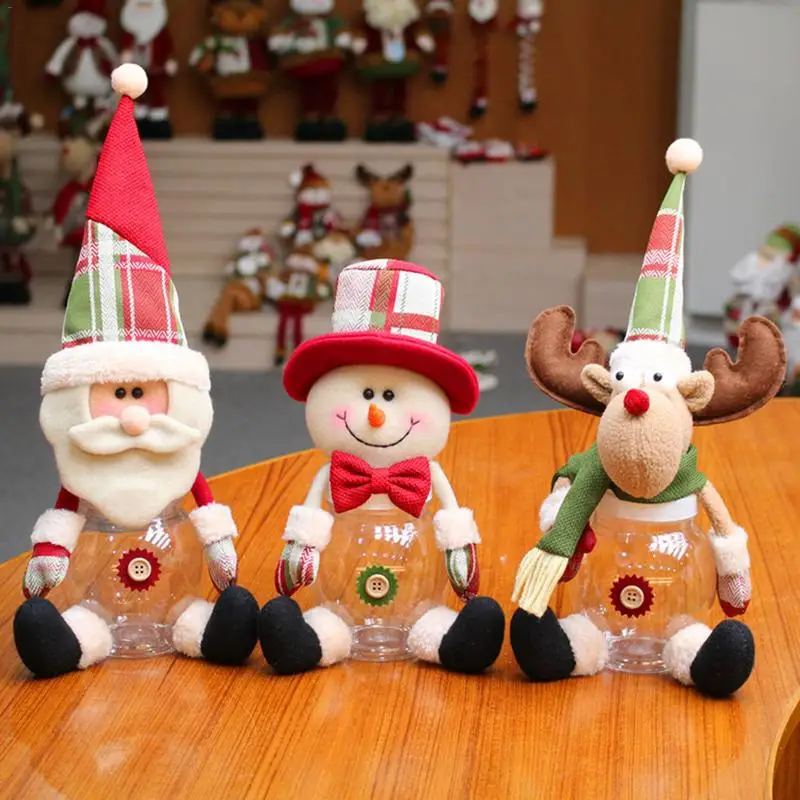 

Christmas Candy Cans Storage Case Christmas Home Party Decorations Candy Bag Jar Box Christmas Xmas Navidad Santa Snowman Gifts