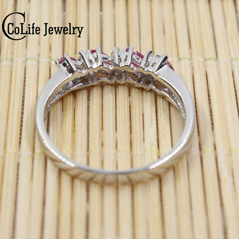 Кольцо для помолвки с серебряным Рубином для женщин 2 мм* 4 мм кольцо с натуральным Рубином 925 из стерлингового серебра, рубиновое обручальное кольцо