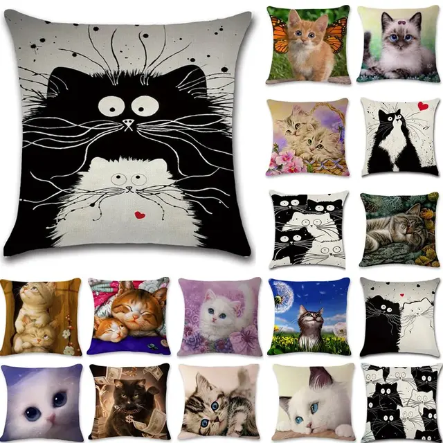 1 pz Gatto Del Fumetto Del Modello di Cotone di Tela Coperte e Plaid Cuscino Fod 1 pz Gatto Del Fumetto Del Modello di Cotone di Tela Coperte e Plaid Cuscino Fod