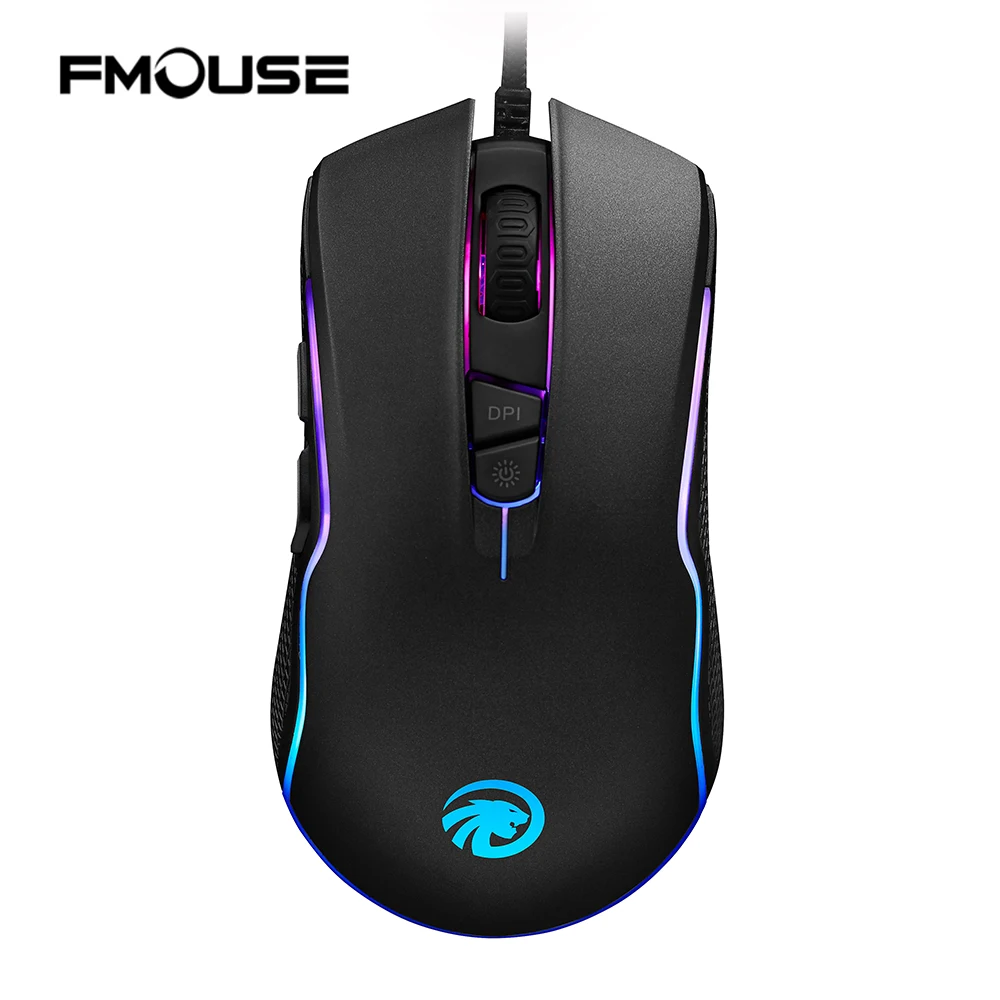 

FMOUSE F500 Backlit Wired 4000DPI Gaming Mouse Optical Ergonomic Gaming Mice with 7 Buttons LED for PC/Laptop/Desktop/Computer