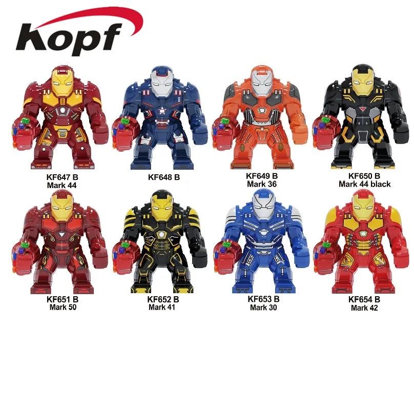 

Building Blocks Avengers 4 Endgames Bricks Iron Man Chromed Infinity Gauntlet With Power Stones Figures For Children Toys KF6096