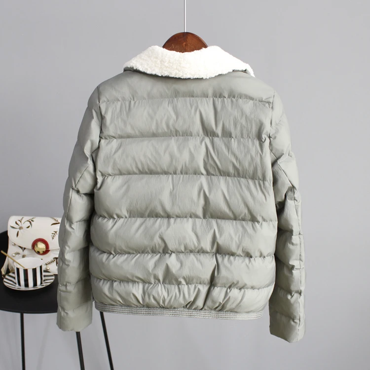 TAJIYANE модный дизайн Весна и зима корейский овечий воротник Женская куртка Короткая Повседневная однотонная женская куртка S-XL LD034