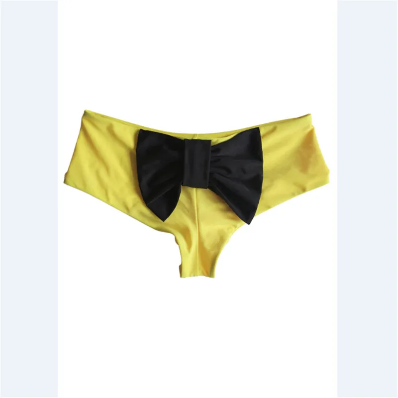 Женское бикини, стринги, нижняя часть,, летний женский купальник, пляжная одежда, сексуальный женский купальник с бантом, Бразильская одежда для плавания - Цвет: Цвет: желтый